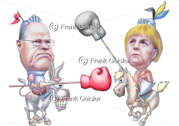 Bundestagswahl, Wahlen im Wahljahr 2013, Wahlkampf Peer Steinbrück gegen Angela Merkel - Medical Pictures