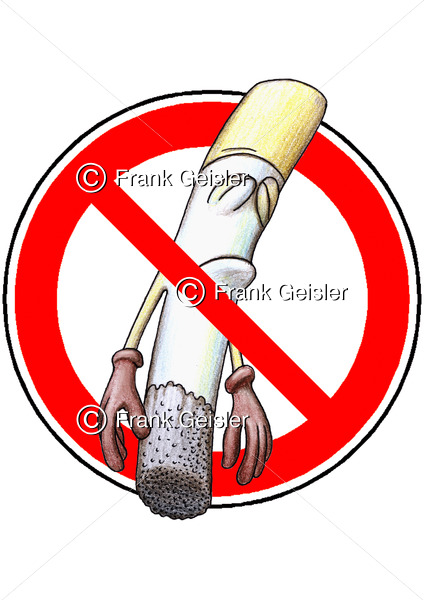 Cartoon Bildmarke Rauchen verboten, Rauchen ist ungesund - Medical Pictures