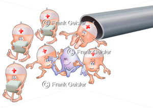 Cartoon Diabetes mellitus, Insulin-Therapie mit Pen - Medical Pictures