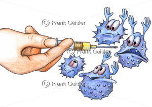 Cartoon Grippeimpfung, Impfung gegen Influenza - Medical Pictures
