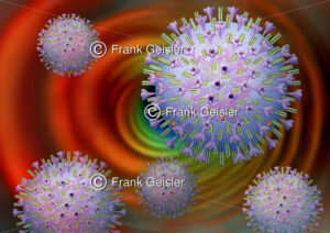 Viren in Atemwegen des Menschen, Virusinfektion mit Coronavirus 2, SARS-CoV-2, Auslöser COVID-19 - Medical Pictures